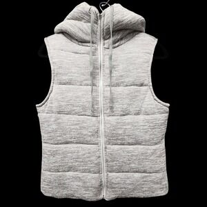 Vintage Wet Seal Hooded Vest Women Large (Fits as Small) Y2K Academia Zip Fleece